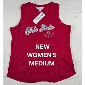 NEW WOMENS MEDIUM OHIO STATE BUCKEYES SLOAN SLUB V-NECK TANK TOP BY FLYING COLOR